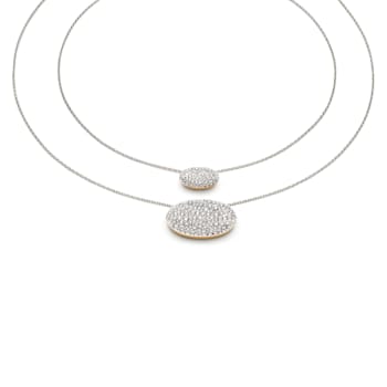 Etna small pendant in white gold and diamonds pavé 0.45ct on gold rope
chain necklace 18k