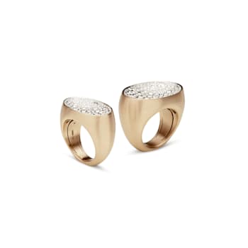 Etna small ring in white matt gold 18k and diamonds pavè 0.96ct