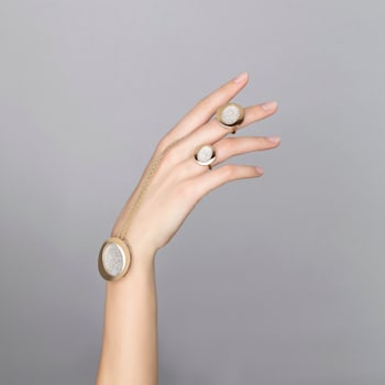 Atolli medium ring in yellow gold 18k and diamonds pavé 0.71ct