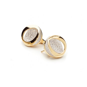 Atolli medium earrings in yellow gold 18k and white  diamonds 0,59 ct