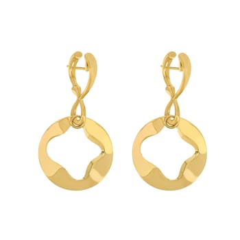 Anniversary100 small pendant earrings in yellow gold 18k