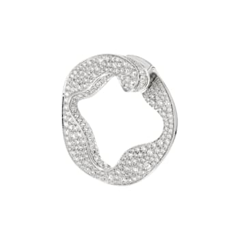 Anniversary100 large round earrings in white gold 18k with white
diamonds pavé 5.13ct