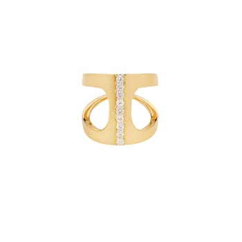 Siracusa collection ring in yellow gold 18k and one line of 9 white
diamonds diamonds 0,36 ct