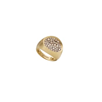 Matera ring in yellow matt gold 18k and cognac diamonds pave 1ct