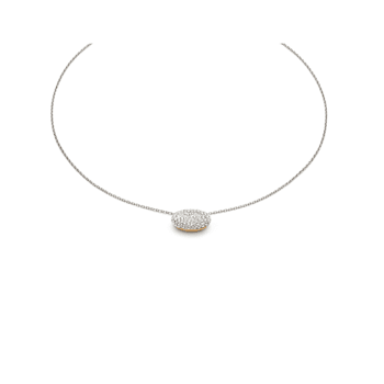 Etna small pendant in white gold and diamonds pavé 0.45ct on gold rope
chain necklace 18k