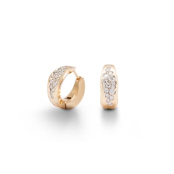 Matera earrings in yellow polish gold 18k and diamonds 0.42ct