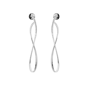Siracusa earrings XXL in white gold 18k and 304 diamonds pavé, 1.05ct