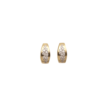 Matera earrings in yellow polish gold 18k and diamonds 0.42ct