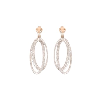 Black and White earrings in white natural gold 18k and two elements in
white diamonds 4,30ct