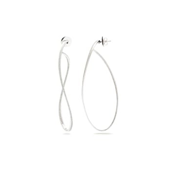 Siracusa earrings XXL in white gold 18k and 304 diamonds pavé, 1.05ct