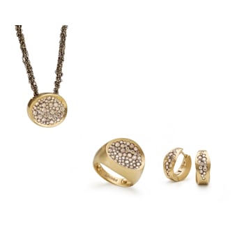 Matera earrings in yellow polish gold 18k and diamonds 0.42ct