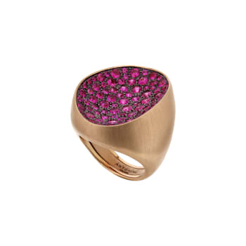 Limited edition ring in pink natural satin gold 18k and pink sapphires
pavé 3,58 ct.