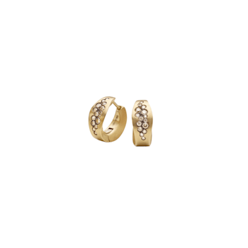 Matera earrings in yellow polish gold 18k and diamonds 0.42ct