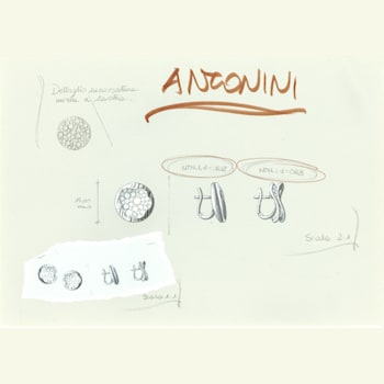 Atolli medium earrings in yellow gold 18k and white  diamonds 0,59 ct