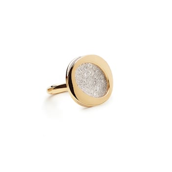 Atolli medium ring in yellow gold 18k and diamonds pavé 0.71ct