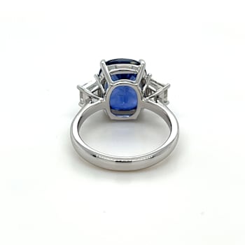 7.19 Carat Ceylon Sapphire & Diamond Ring in Platinum