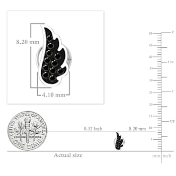 Dazzlingrock Collection Round Black Diamond Angel Wing Stud Earrings for
Women in Sterling Silver