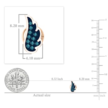 Dazzlingrock Collection Round Blue Diamond Angel Wing Stud Earrings for
Women in 14K Rose Gold