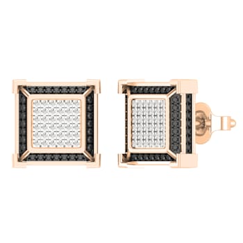Dazzlingrock Collection 0.12ctw White Diamond Stud Earrings in 18K Rose
Gold in Push Back