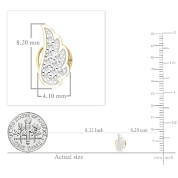 Dazzlingrock Collection Round White Diamond Angel Wing Stud Earrings for
Women in 18K Yellow Gold