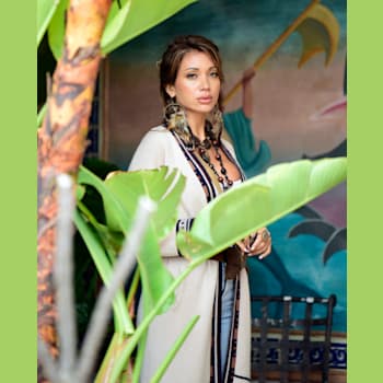 Ghigau Feather Dangle Hoop Design Earrings, Handmade by Amber Planet Earth.