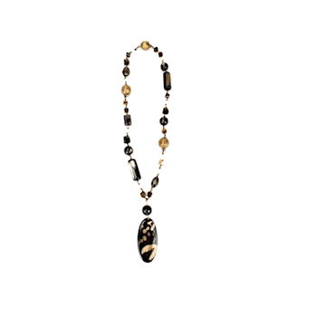 Tribal Treasure Mixed Stone Knotted Necklace, Handmade by Amber Planet Earth.
