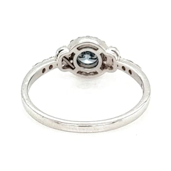 0.43 Ctw CVD Blue Diamond and 0.22 White Diamond Ring in 14K WG
