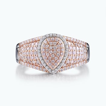 0.40Cts Pink Diamond and 0.10Cts White Diamond Ring in 14K