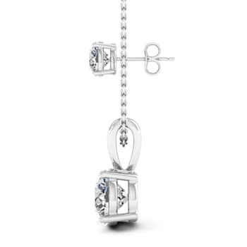 3.00ctw  DEW Pendant With Chain and Earrings Bella Moi Moissanite Set