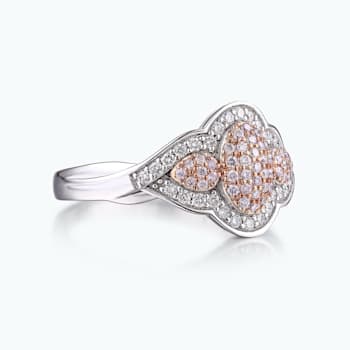 0.20Cts Pink Diamond and 0.20Cts White Diamond Ring in 14K