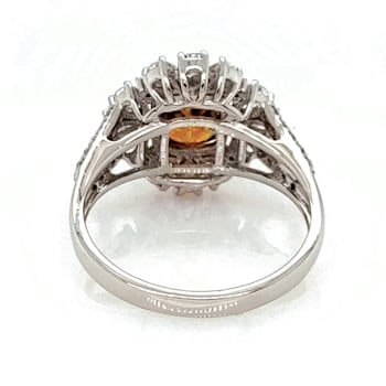 2.08 Ctw Fancy Color Diamond and 0.86 Ctw White Diamond Ring in 14K WG