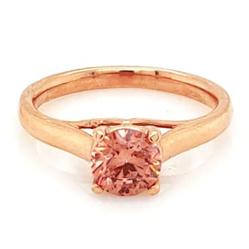0.97 Ctw CVD Pink Diamond Ring in 14K RG