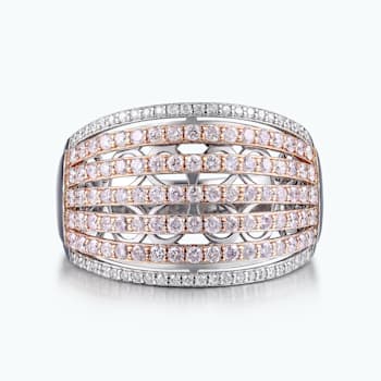 0.75Cts Pink Diamond and 0.15Cts White Diamond Ring in 14K