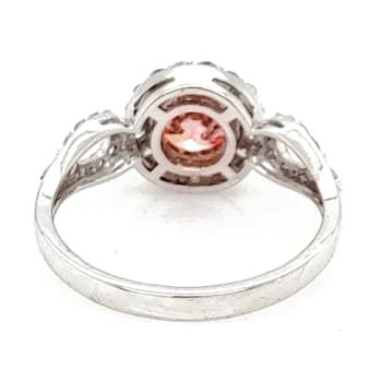1.12 Ctw CVD Pink Diamond and 0.47 Ctw White Diamond Ring in 14K WG