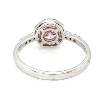 0.74 Ctw CVD Pink Diamond and 0.23 Ctw White Diamond Ring in 14K WG