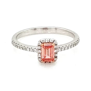 0.48 Ctw CVD Pink Diamond and 0.20 Ctw White Diamond Ring in 14K WG