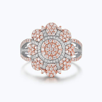 0.75Cts Pink Diamond and 0.10Cts White Diamond Ring in 14K