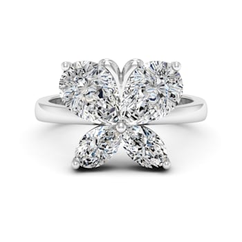 4.00 d.e.w cts Bellamoi Moissanite Butterfly Ring