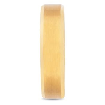 Tungsten Beveled Edge Gold Ion Plating Mens Band