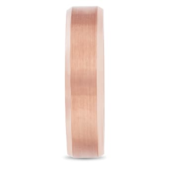 Tungsten Beveled Edge Rose Ion Plating Mens Band
