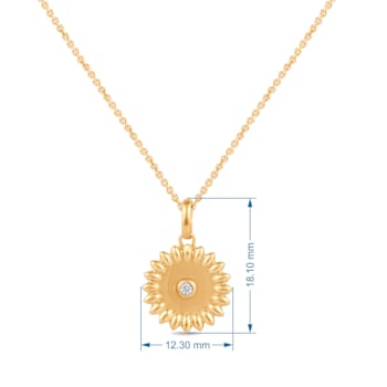 MFY x Anika Yellow Gold over Sterling Silver with 0.01 Cttw Lab-Grown
Diamond Pendant