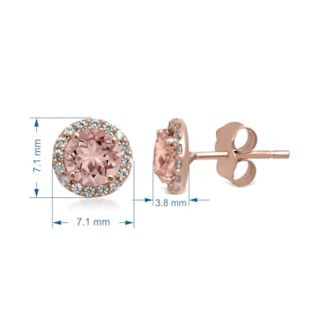 10K Yellow Gold 5 MM Round Morganite and Round Created White Sapphire
Stud Earrings