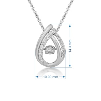 White Diamond Sterling Silver Drop Pendant 0.10 CTW