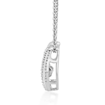 White Diamond Sterling Silver Drop Pendant 0.10 CTW