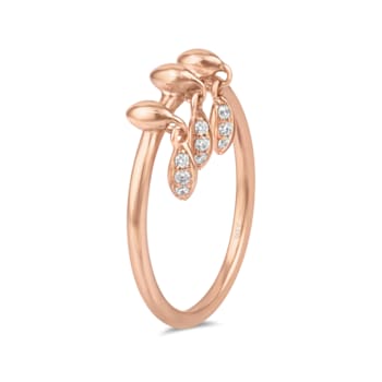 MFY x Anika Rose Gold over Sterling Silver with 0.07 Cttw Lab-Grown
Diamond Ring