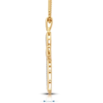 White Diamond 14K Yellow Gold Over Sterling Silver Men's Cross Pendant
0.50 CTW