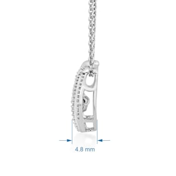White Diamond Sterling Silver Drop Pendant 0.10 CTW
