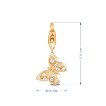 MFY x Anika 18K Yellow Gold Over Sterling Silver with 1/10 cttw
Lab-Grown Diamond Butterfly Charms
