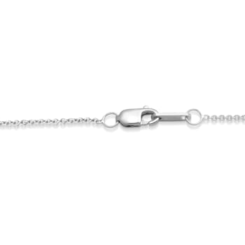 Jewelili Sterling Silver Alexandrite and Created White Sapphire Pendant
with Rolo Chain