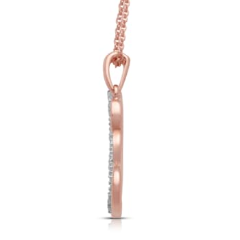 White Diamond 14K Rose Gold over Sterling Silver Dog Pendant
